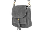 Grey Women's Leather Suede Postbag With Flap X40