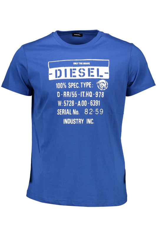 DIESEL MEN&#39;S SHORT SLEEVE T-SHIRT BLUE