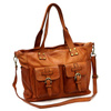 Women's large leather shoulder shopper bag