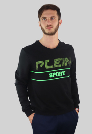 PLEIN SPORT SWEATSHIRT WITHOUT ZIP MAN BLACK