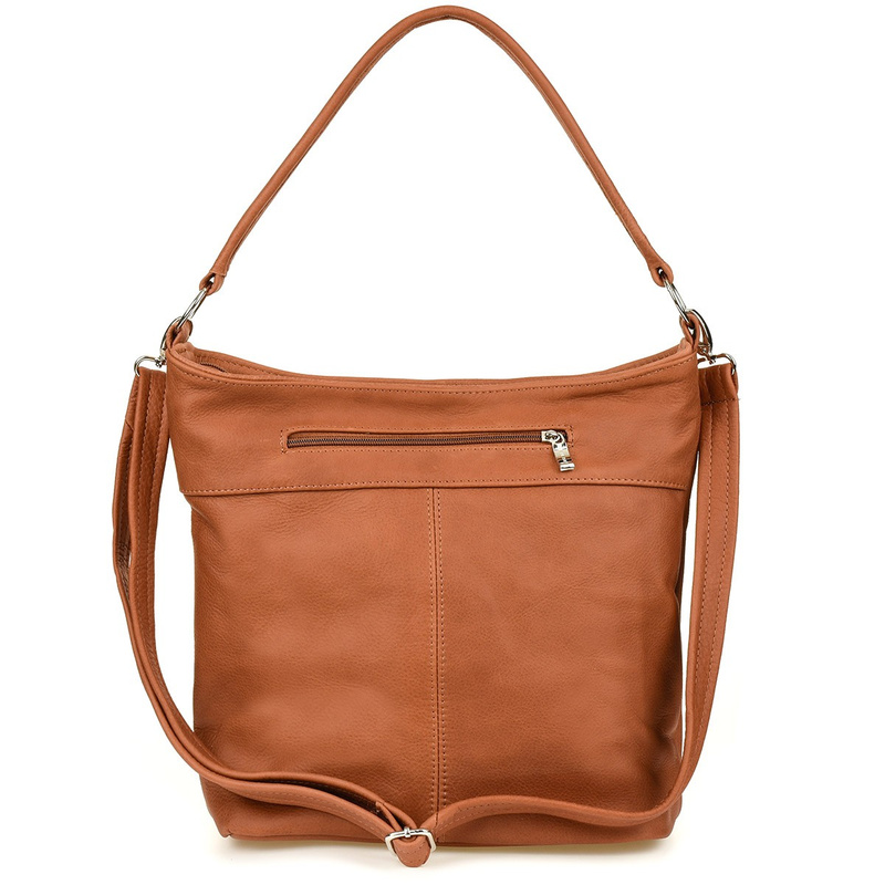 Handbag Leather Women's Postbag large classic camel H08