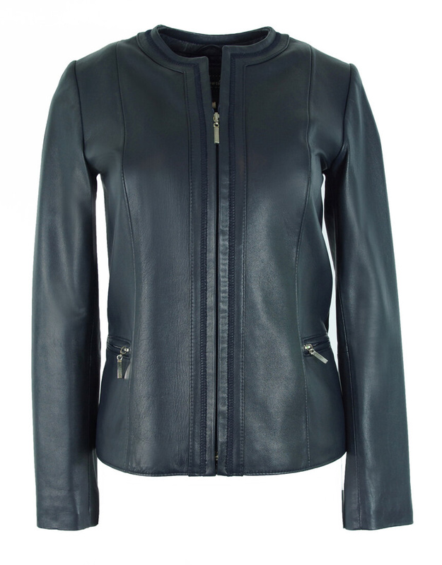 Stylish fashionable Bukowski leather jacket with pleats