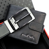 Elegant men's wallet and leather belt set