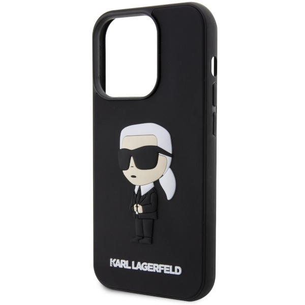 Karl Lagerfeld KLHCP14X3DRKINK iPhone 14 Pro Max 6.7" czarny/black hardcase Rubber Ikonik 3D