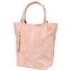 Powder pink Italian suede leather A4 shopper bag T49