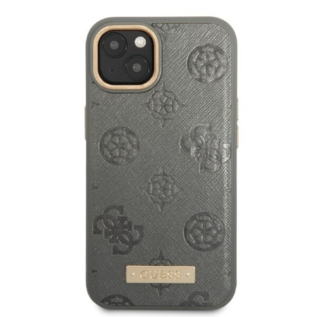 Guess GUHMP13MSAPSTG iPhone 13 6,1" szary/grey hardcase Peony Logo Plate MagSafe