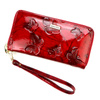 Large patent leather women's wallet with butterflies Gregorio