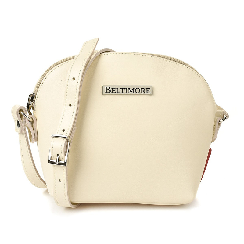 Cream small women's leather belt handbag Beltimore N22