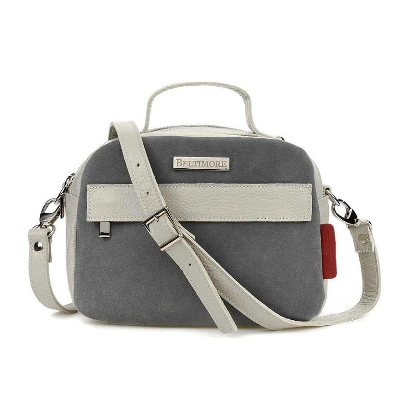 Taupe Damen Lederkoffer Tasche 2 Fächer Beltimore S80