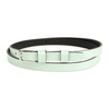 Women's narrow solid leather belt for dress mint S05 : Colors - green, Belt size - r.105-120 cm