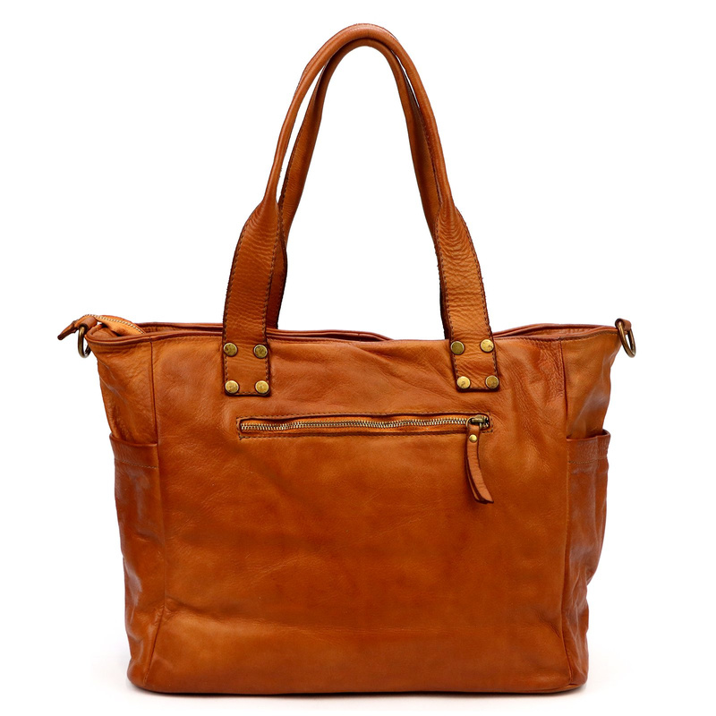 Women's large leather shoulder shopper bag