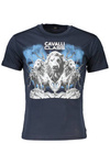 T-SHIRT CAVALLI CLASS Z KRÓTKIM RĘKAWEM MĘSKI NIEBIESKI