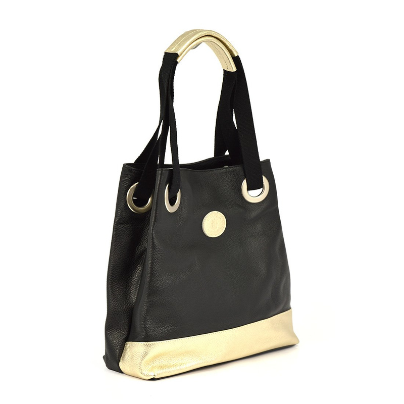 Roomy women's leather shopper shoulder bag