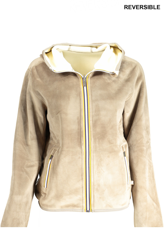 K-WAY BEIGE WOMEN&#39;S ZIP SWEATSHIRT