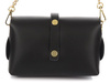 BLACK SMALL ITALIAN LEATHER LADIES EVENING COCKTAIL HANDBAG ON CHAIN P45