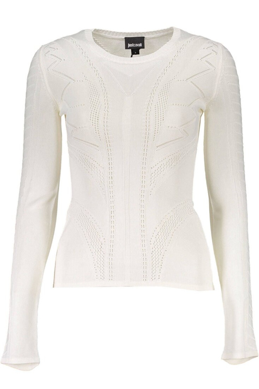 JUST CAVALLI WHITE WOMAN SWEATER