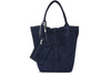 Suede leather bag bag large A4 WITH Pouch navy blue L82