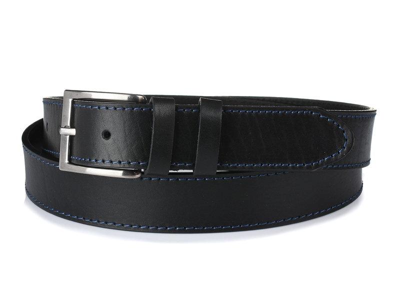 BELTIMORE premium natural grain leather belt A40 : Colors - black, Strap size - r.85-100 cm