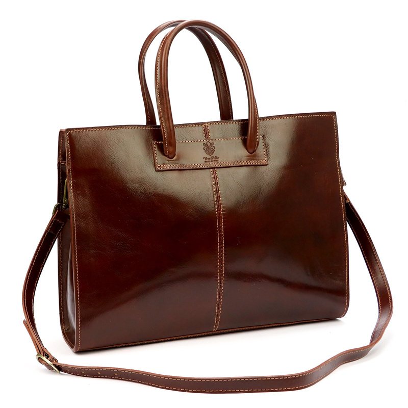 Large Women's Leather Document Bag for Work