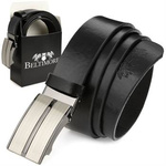 Beltimore men's premium leather belt W06 : Colors - black, Strap size - r.90-105 cm