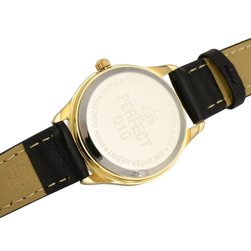 BLACK/GOLD PERFECT CLASSIC LADIES RETRO MIYOTA 273 WATCH