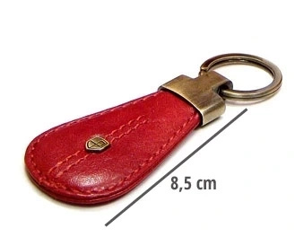 Leather key ring PETERSON PTN BR-02-RED