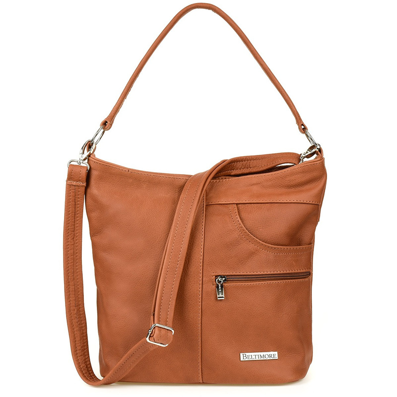 Handbag Leather Women's Postbag large classic camel H08