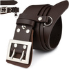 Men's military officer belt solid Baltimore W42 brown : Colors - brown, beige, Belt size - r.130-145 cm