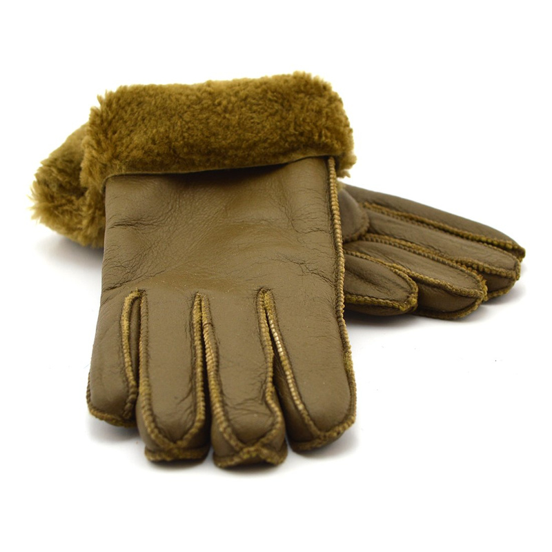 Five-finger leather insulated gloves