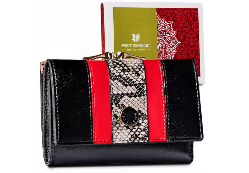 Women's genuine leather wallet Peterson PTN ST-412 SNAKE