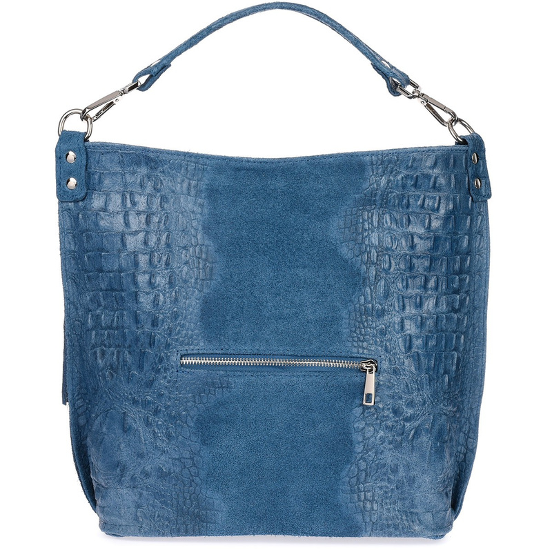 Shopper-Tasche aus Denim-Wildleder W10