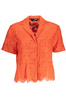 DESIGUAL ORANGE WOMEN&#39;S SHORT SLEEVED SHIRT