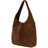 Italienische Handtasche Tasche Leder Wildleder Natural Mustard U35