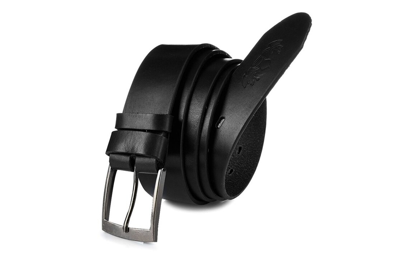 Beltimore full grain leather men's black premium belt E14 : Colors - black, Strap size - r.180-195 cm