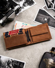 Leather wallet+key ring set PETERSON PTN SET-M-N003-CHM