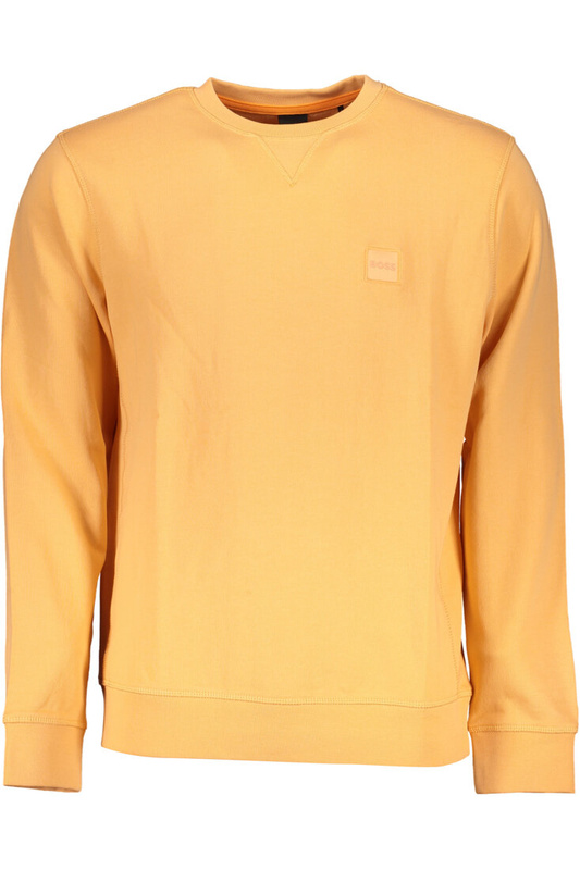 HUGO BOSS MEN&#39;S ORANGE ZIPLESS SWEATSHIRT