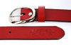 Beltimore women's leather trouser belt 3 cm red U51 : Colors - red, Strap size - r.105-120 cm