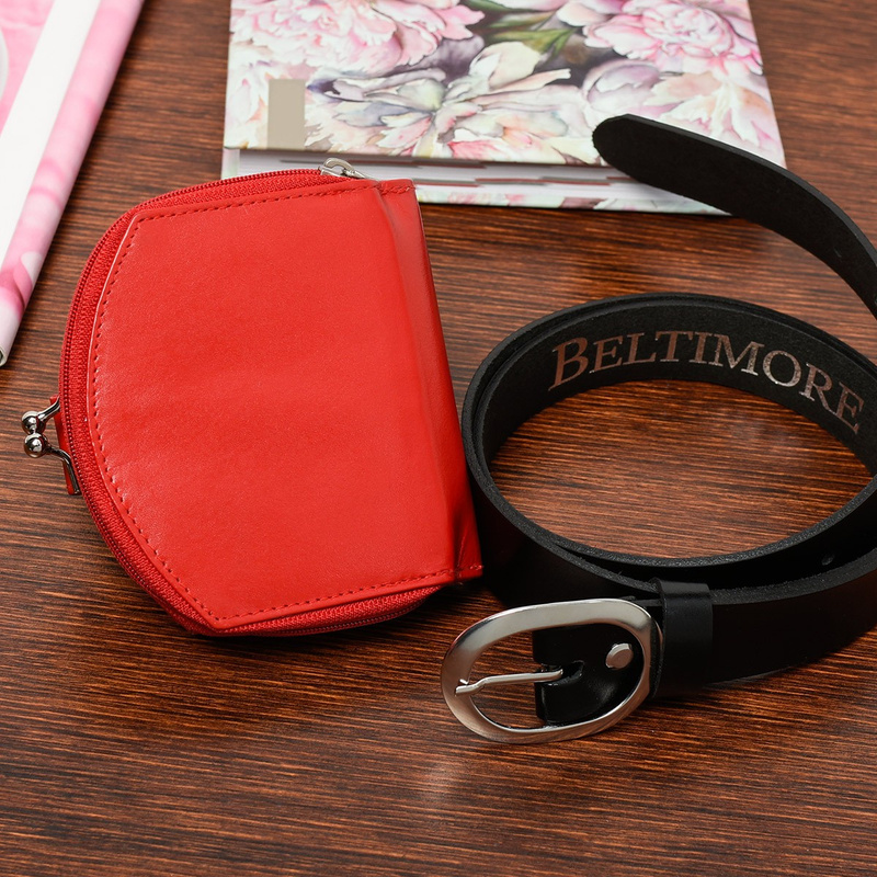 Women's Premium Leather Belt Wallet Set P52