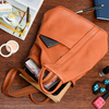 Spacious stylish leather shoulder bag and purse