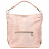 Powder pink leather bag suede shopper w10