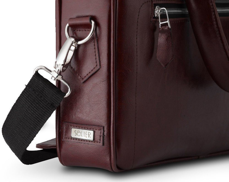 Laptop bag Solier SL23 brown-maroon