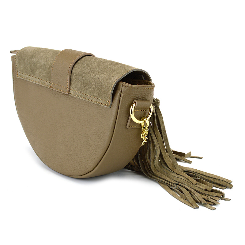 Vera Pelle leather crossbody bag with tassels