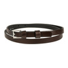 Women's narrow solid leather dress belt brown S18 : Colors - brown, beige, Belt size - r.90-105 cm