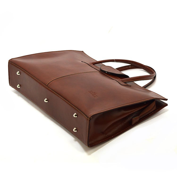 Women's large leather briefcase for documents