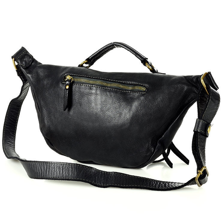 Women's vintage leather messenger bag