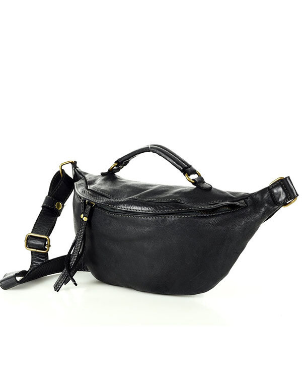 Women's vintage leather messenger bag