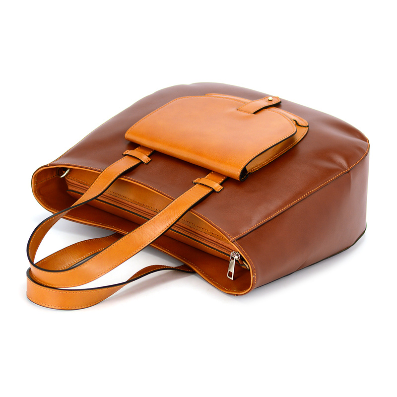 Leather shoulder bag large women's shopperbag