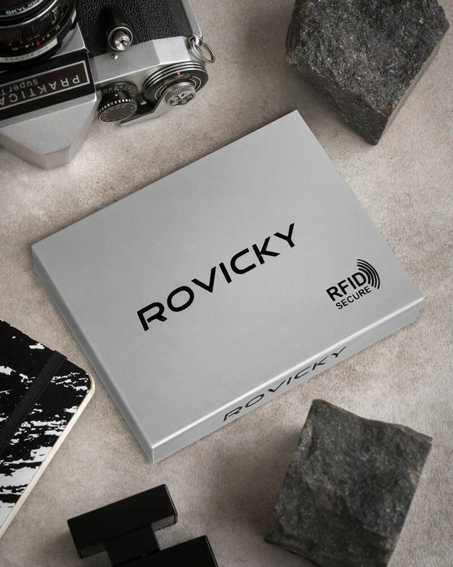 Men's genuine leather wallet Rovicky PC-104L-BAR RFID