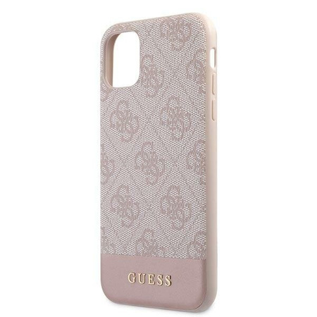 Guess GUHCN61G4GLPI iPhone 11 6,1" / Xr różowy/pink hard case 4G Stripe Collection