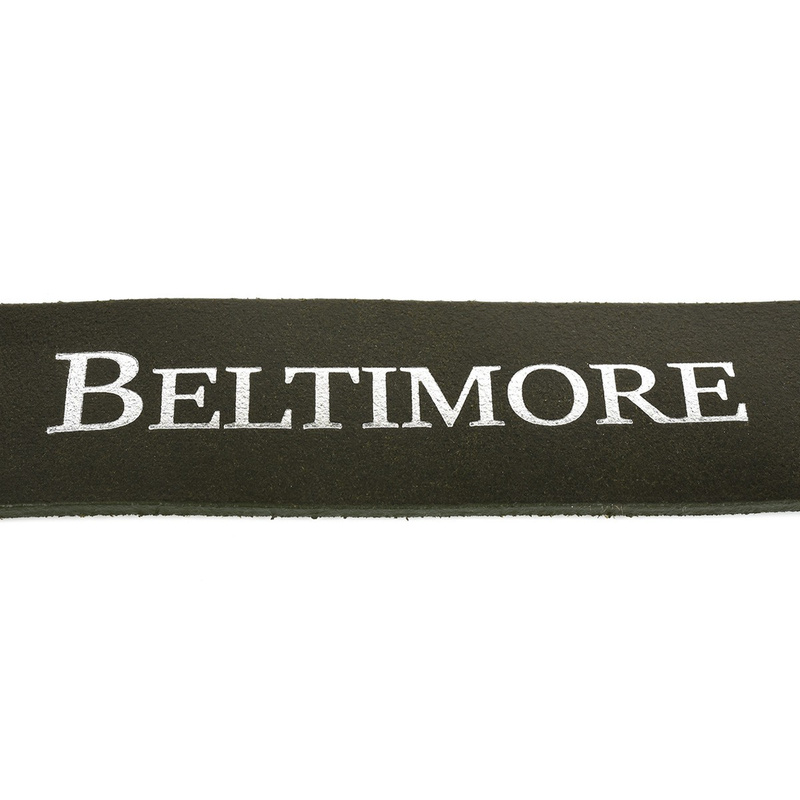 BELTIMORE green men's leather belt box A85 : Colors - green, Strap size - r.85-100 cm